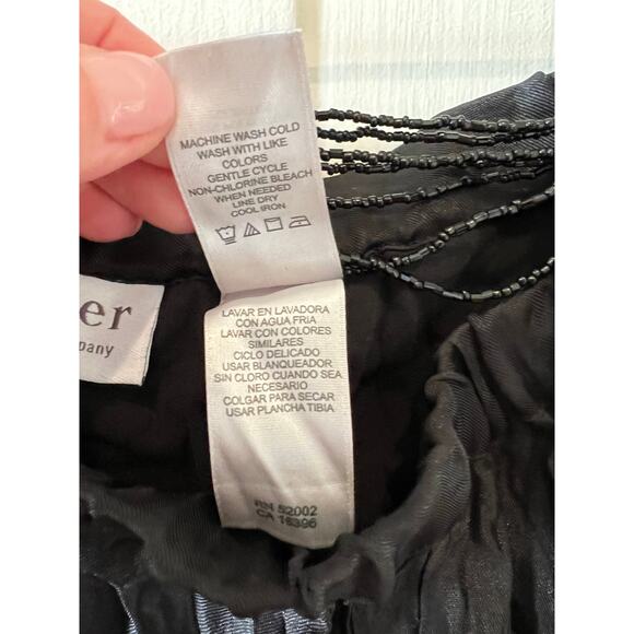 Y2K Villager Liz Claiborne Gypsy Crinkle Maxi Skirt Black 16 - Picture 7 of 8